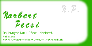 norbert pecsi business card