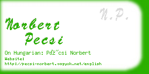 norbert pecsi business card